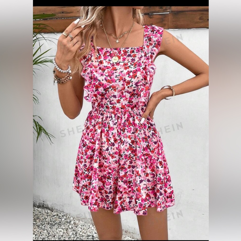 NWOT Pink Floral Romper